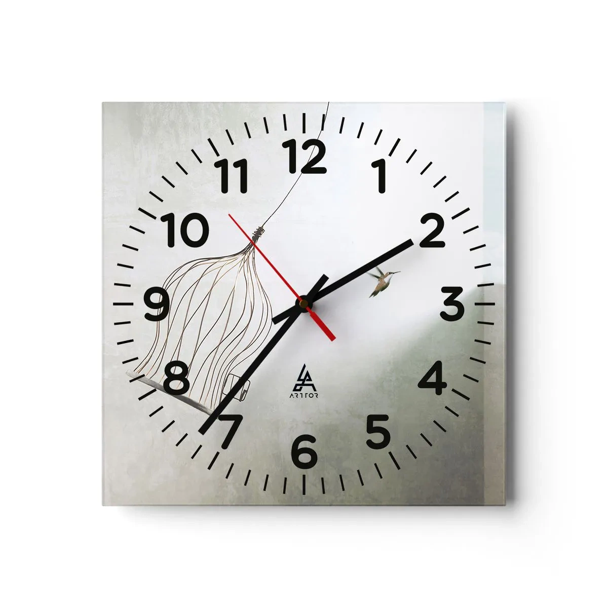 Wanduhr - Glasuhr - In seinem Element - 40x40 cm