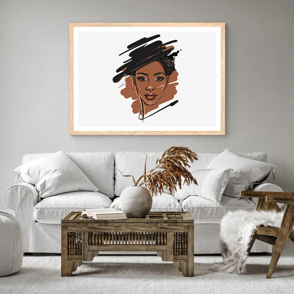 Poster in einem Rahmen aus heller Eiche - Süß wie Schokolade - 70x50 cm