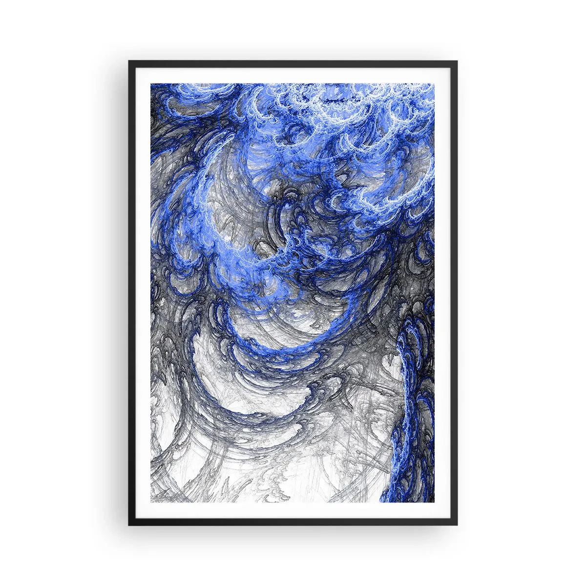 Poster in einem schwarzem Rahmen - Die Geburt einer Welle - 70x100 cm