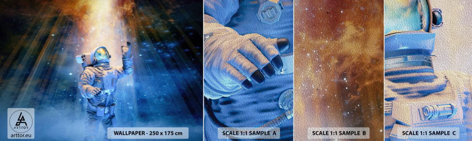 Fototapeten Muster Premium Sand - Endlich am Ende - Abstraktion, Astronaut, Kosmos - 100x30 cm