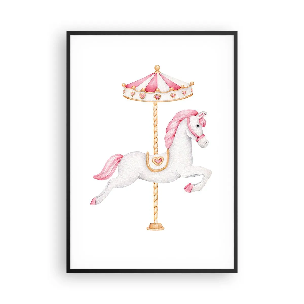 Poster in einem schwarzem Rahmen - Er legte los - 70x100 cm