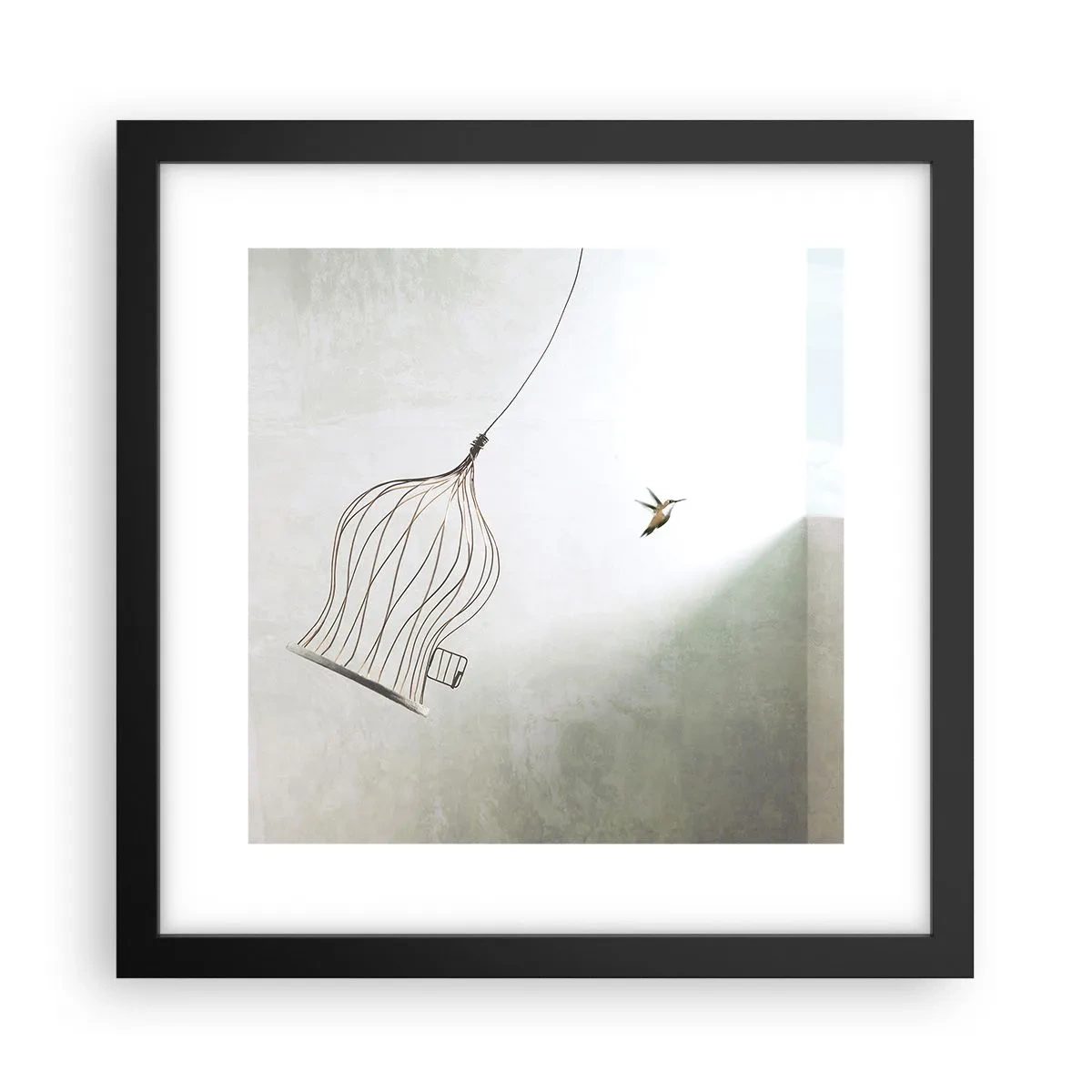 Poster in einem schwarzem Rahmen - In seinem Element - 30x30 cm