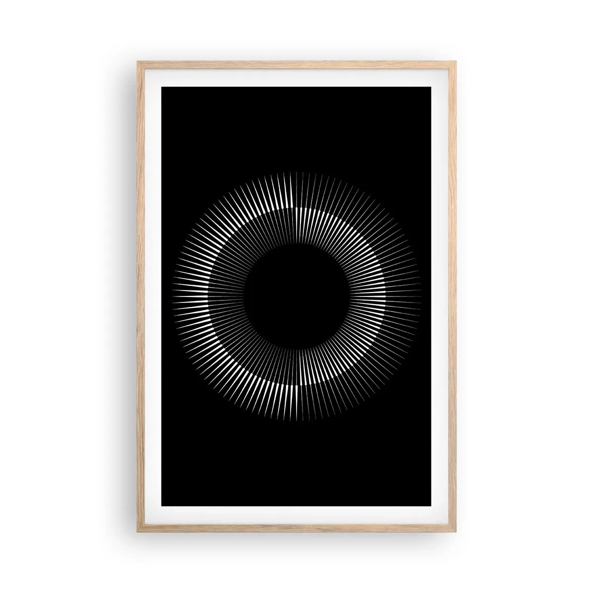 Poster in einem Rahmen aus heller Eiche - Schwarze Sonne - 61x91 cm
