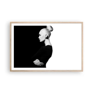 Poster in einem Rahmen aus heller Eiche - Einfach eine Frau - 91x61 cm