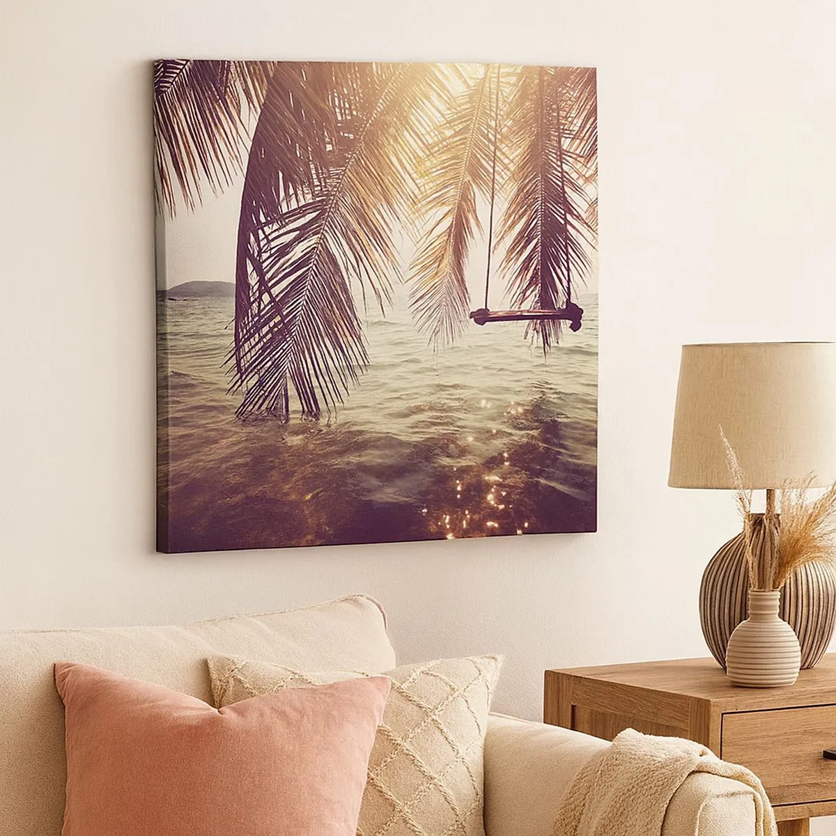 Bild auf Leinwand - Leinwandbild - Sie können nach Belieben in den Wolken schwingen - 30x30 cm