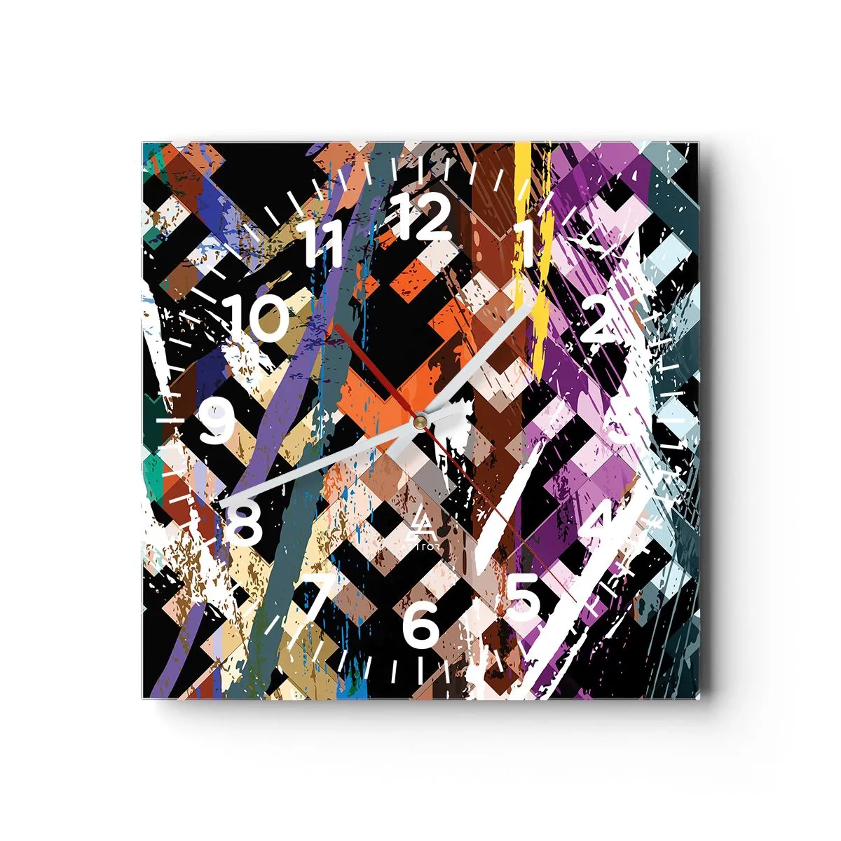 Wanduhr - Glasuhr - Quadriert - 40x40 cm