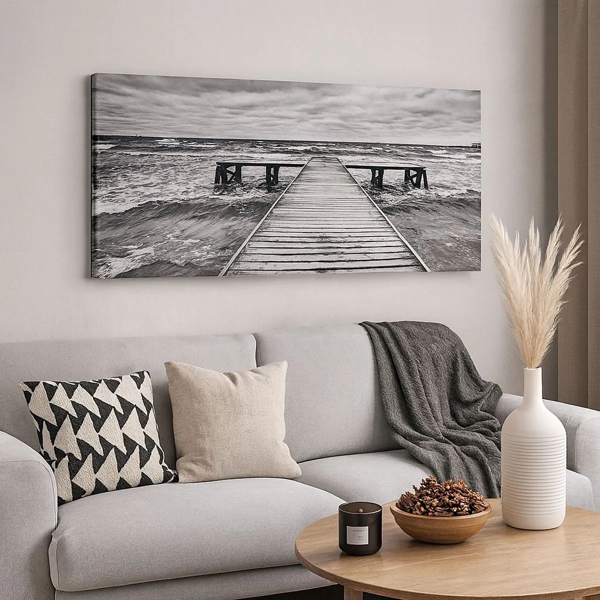 Bild auf Leinwand - Leinwandbild - Ich warte darauf, dass der Wind wegjagt... - 100x40 cm