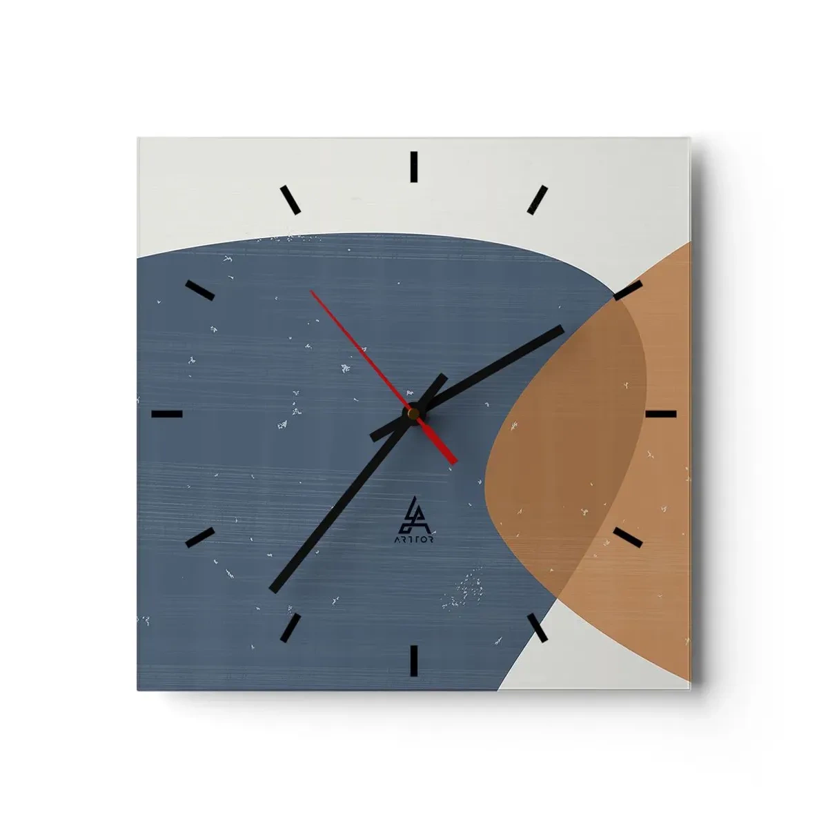 Wanduhr - Glasuhr - Ovale und Einflüsse - 40x40 cm