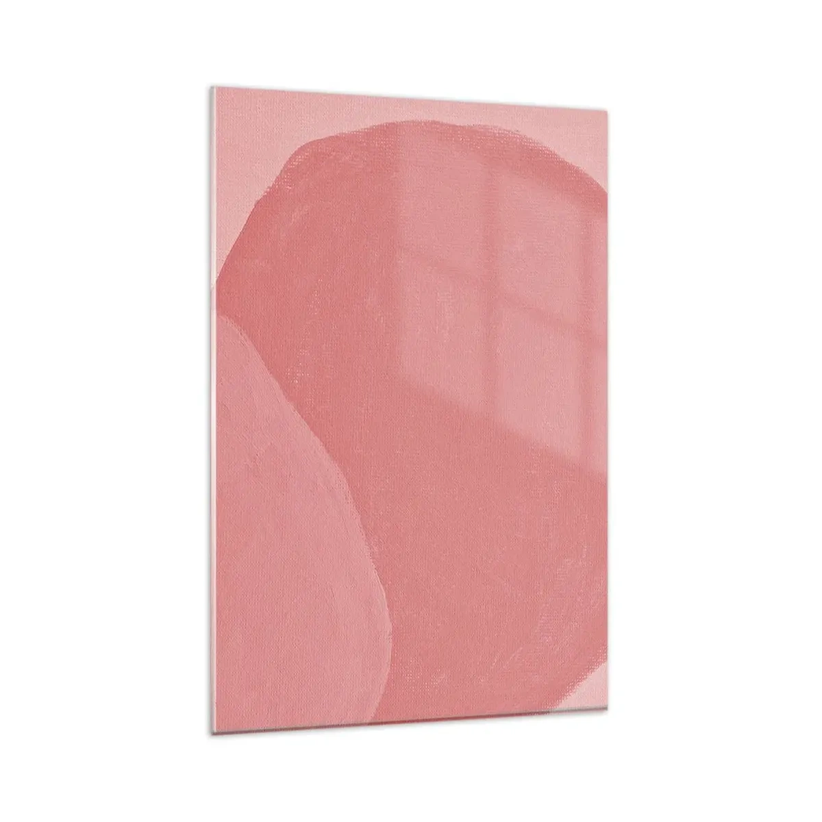 Glasbild - Bild auf glas - Zarte Abstraktion in Rosatönen, organische Formen und Minimalismus - 80x120cm - Organische Komposition in Rosa - Moderne Wanddekoration für Wohnzimmer und Schlafzimmer ARTTOR