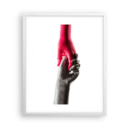 Poster in einem weißen Rahmen - Gemeinsam, obwohl anders - 40x50 cm