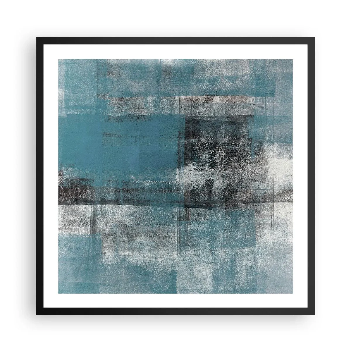 Poster in einem schwarzem Rahmen - Wasser und Luft - 60x60 cm