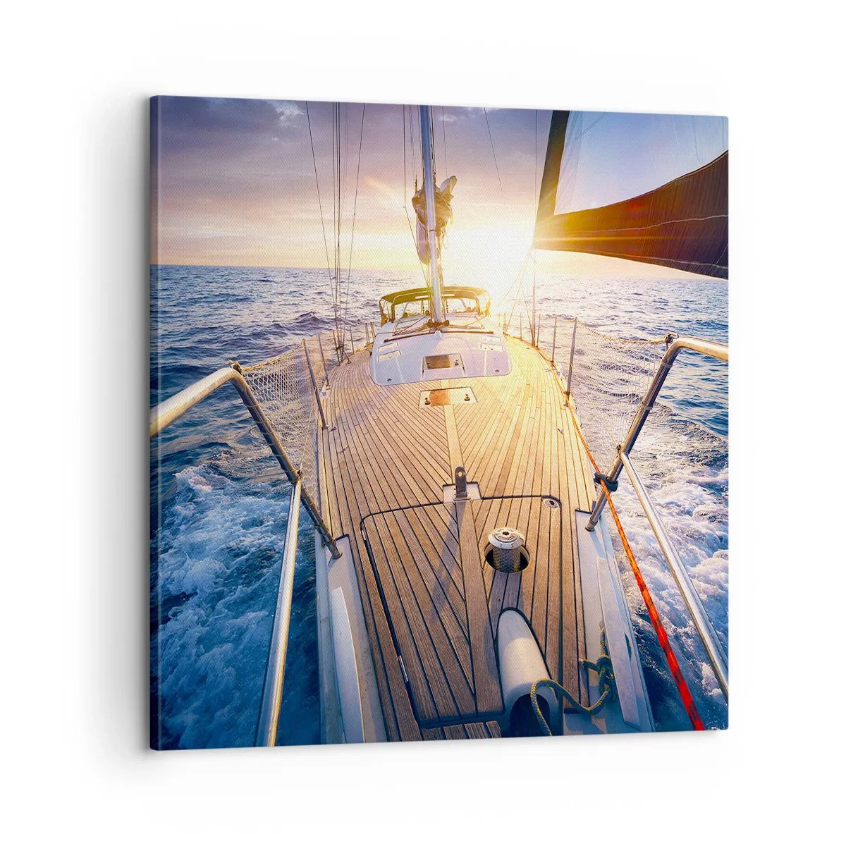 Bild auf Leinwand - Leinwandbild - Laufen unter den Wellen - 60x60 cm