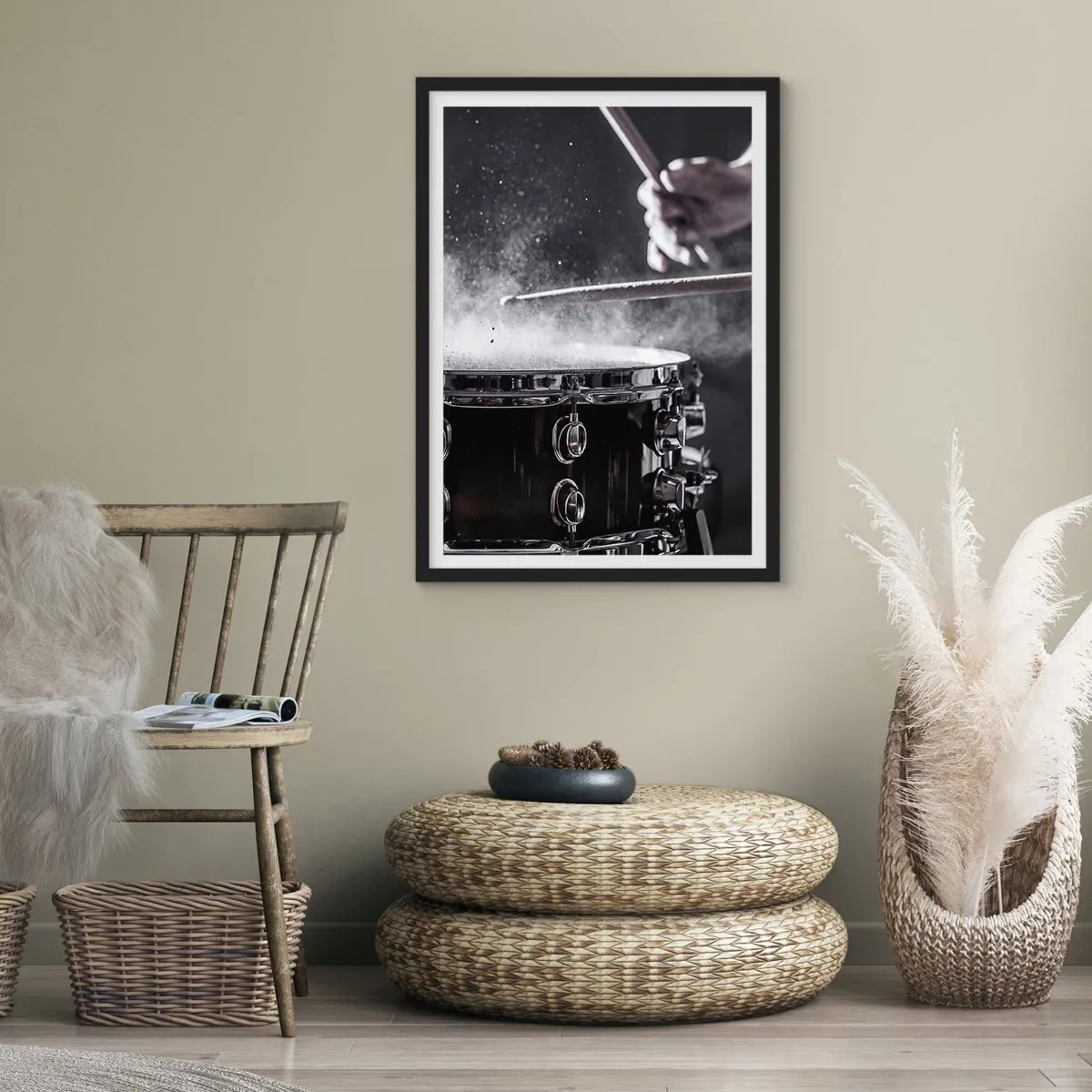 Poster in einem schwarzem Rahmen - Der Puls der Musik - 40x50 cm