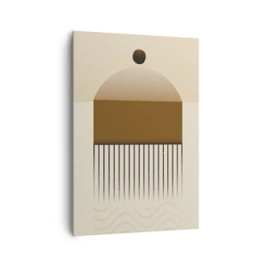 Bild auf Leinwand - Leinwandbild - Abstrakte geometrische Komposition in Beige- und Brauntönen - 70x100cm - Verschiedene Staaten - Moderne Wanddekoration für Wohnzimmer und Schlafzimmer ARTTOR