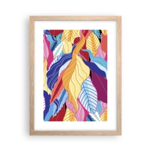 Poster in einem Rahmen aus heller Eiche - Buntes Durcheinander - 30x40 cm