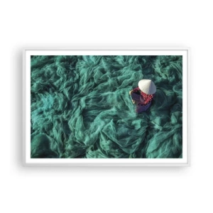 Poster in einem weißen Rahmen - In einem Meer aus Netzen - 100x70 cm