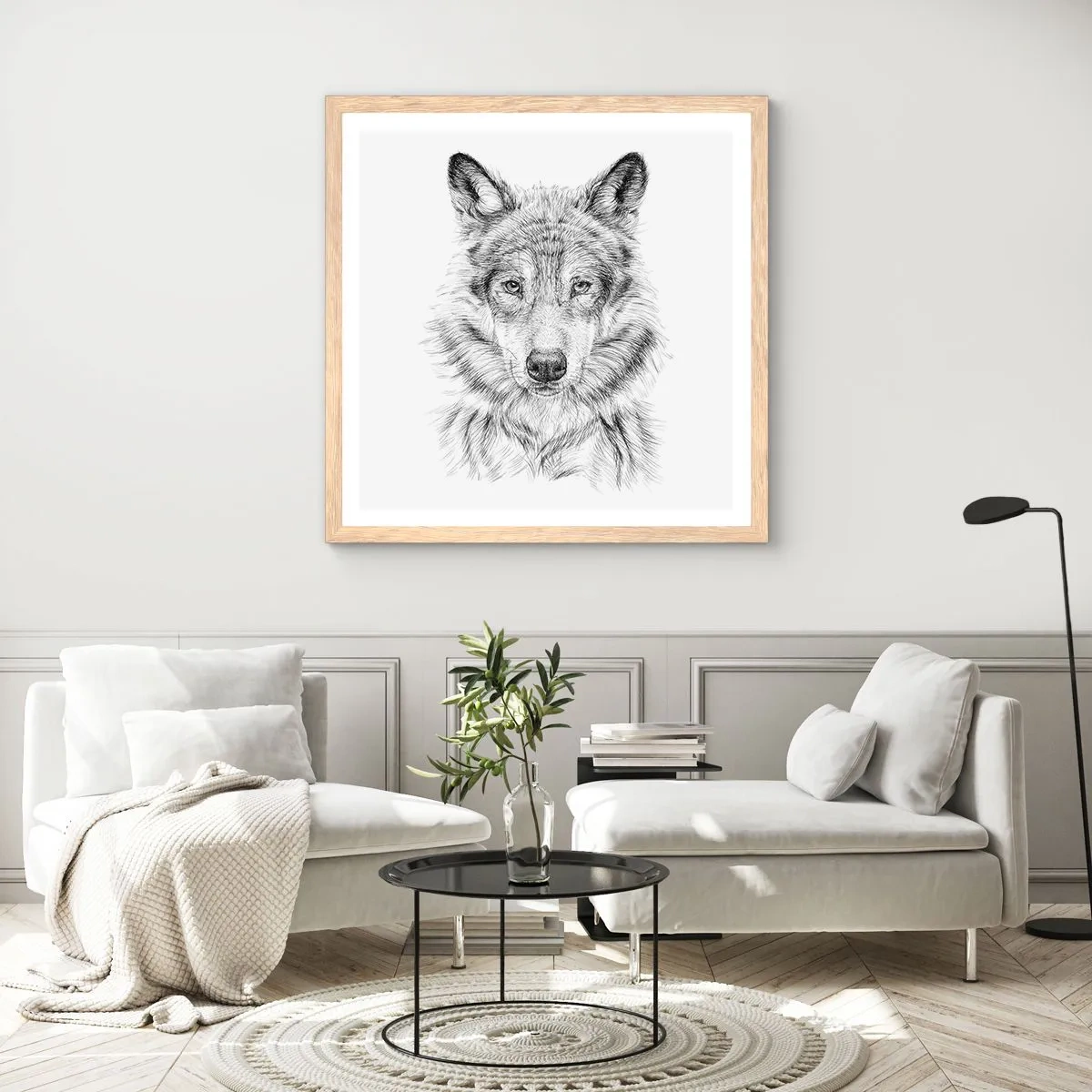 Poster in einem Rahmen aus heller Eiche - Ein geborener Anführer - 30x30 cm