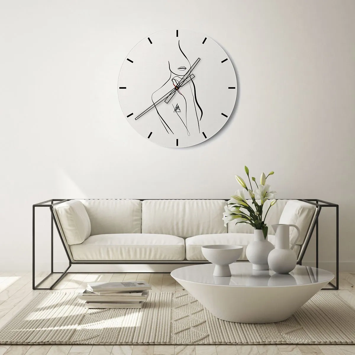 Wanduhr - Glasuhr - Eine Welle der Melancholie - 40x40 cm