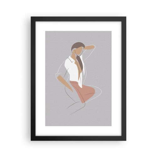 Poster in einem schwarzem Rahmen - Umriss der Anmut - 30x40 cm