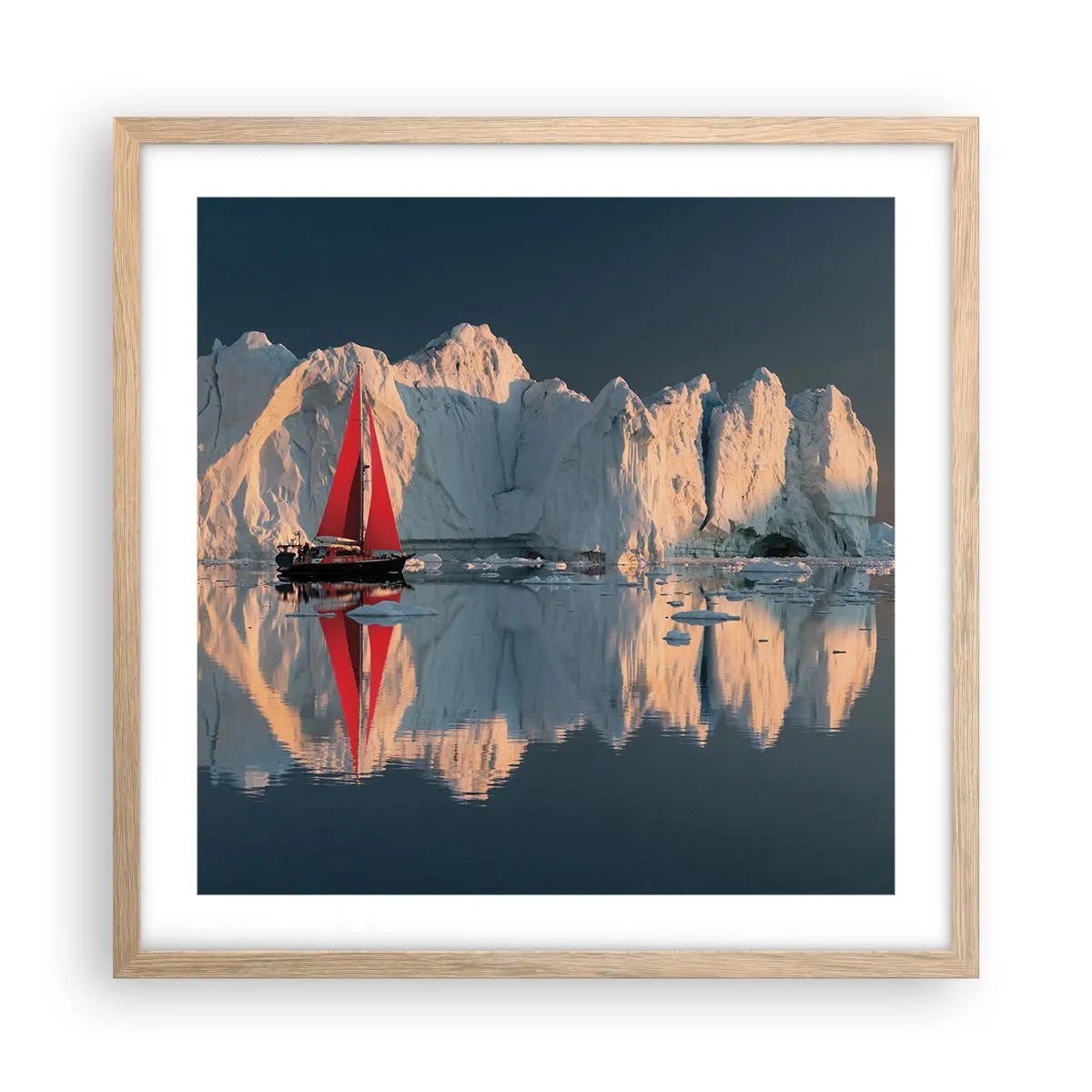 Poster in einem Rahmen aus heller Eiche - Am Rande der Welt - 50x50 cm