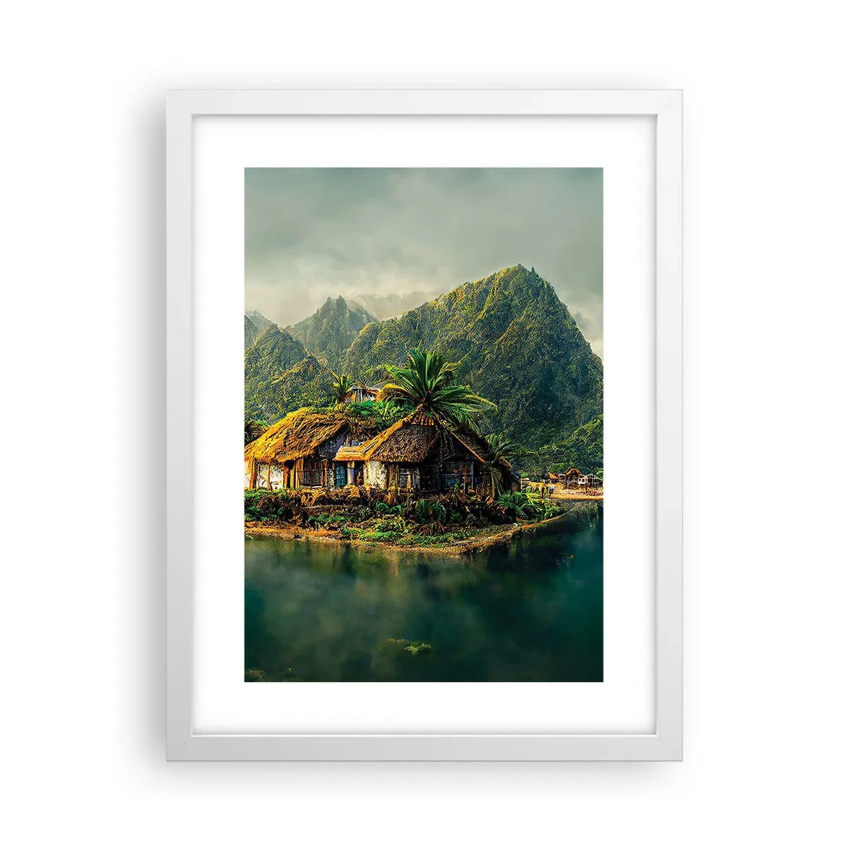 Poster in einem weißen Rahmen - Tropisches Paradies - 30x40 cm