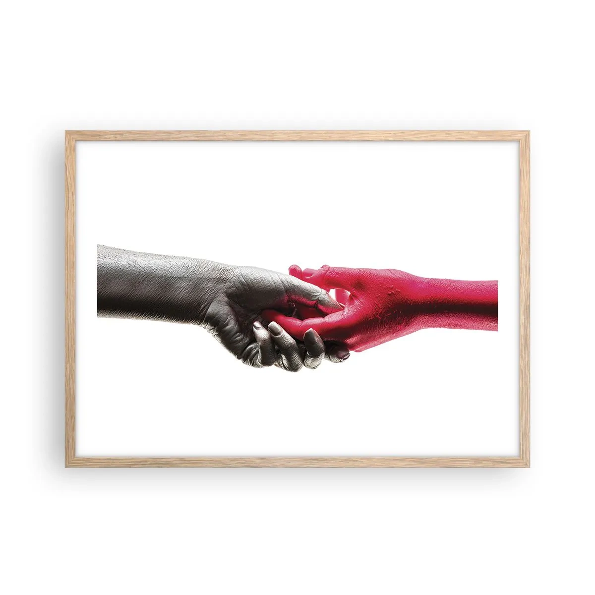 Poster in einem Rahmen aus heller Eiche - Gemeinsam, obwohl anders - 70x50 cm
