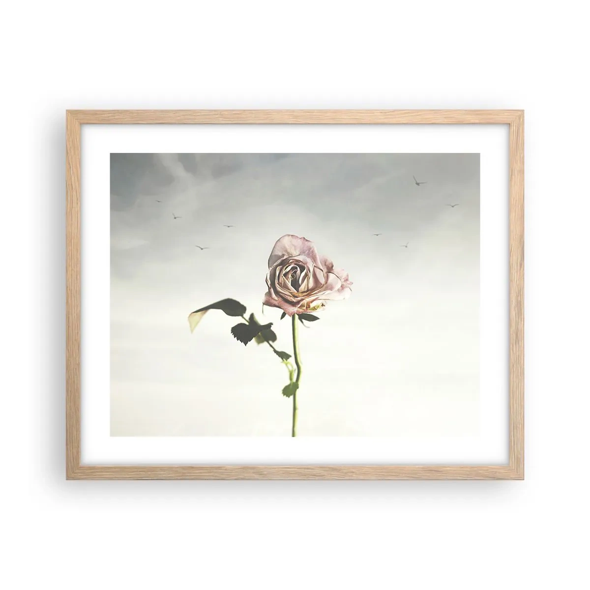 Poster in einem Rahmen aus heller Eiche - Begrüßung des Frühlings - 50x40 cm