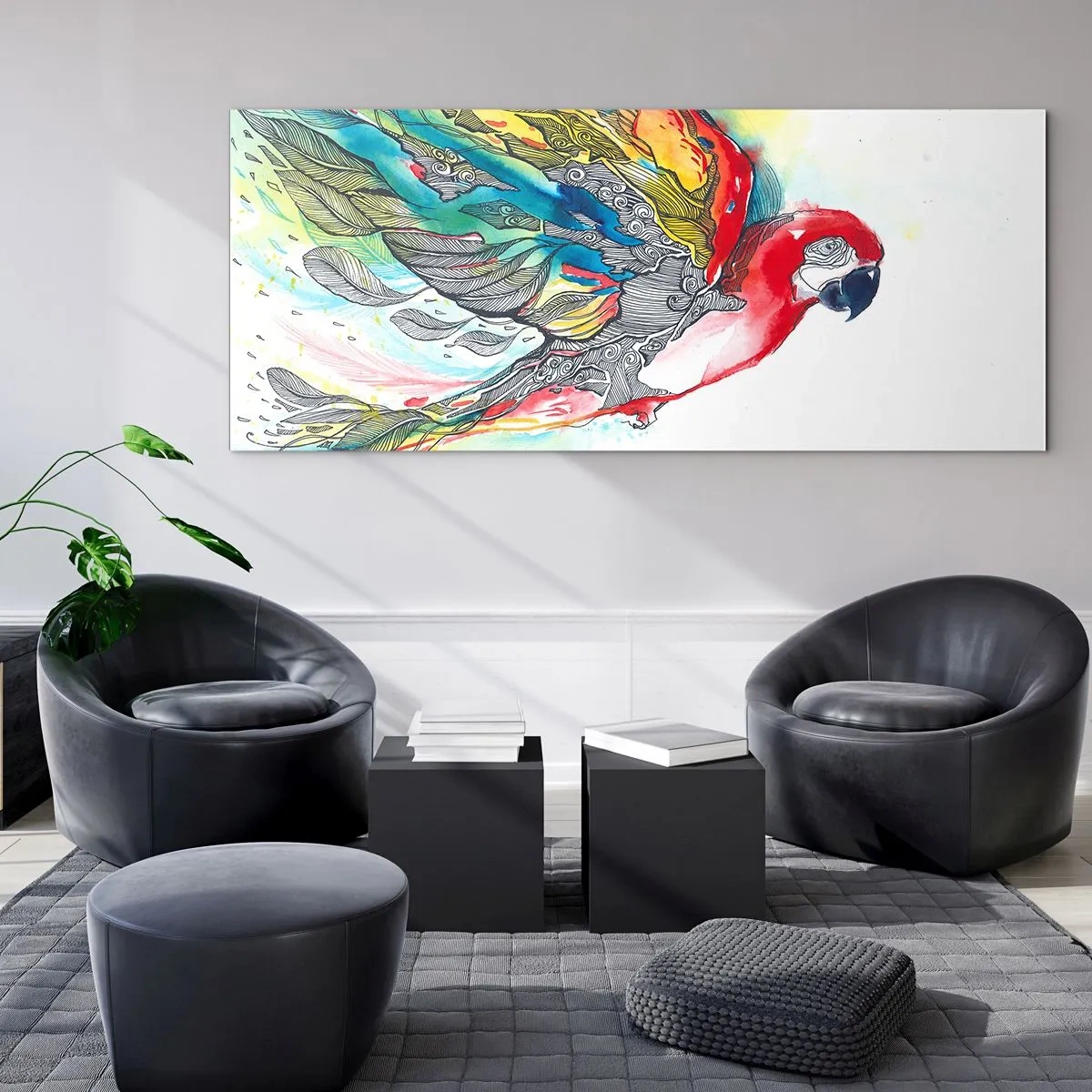 Glasbild - Bild auf glas - Leben Sie bunt - 90x30 cm