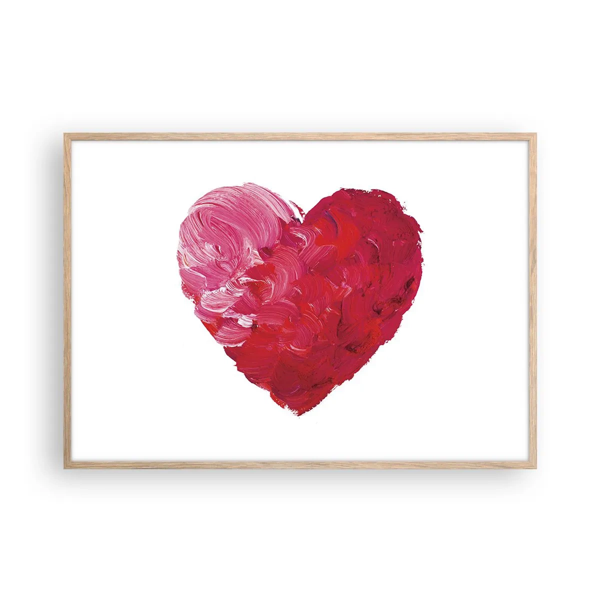 Poster in einem Rahmen aus heller Eiche - Alles was du brauchst ist Liebe - 100x70 cm