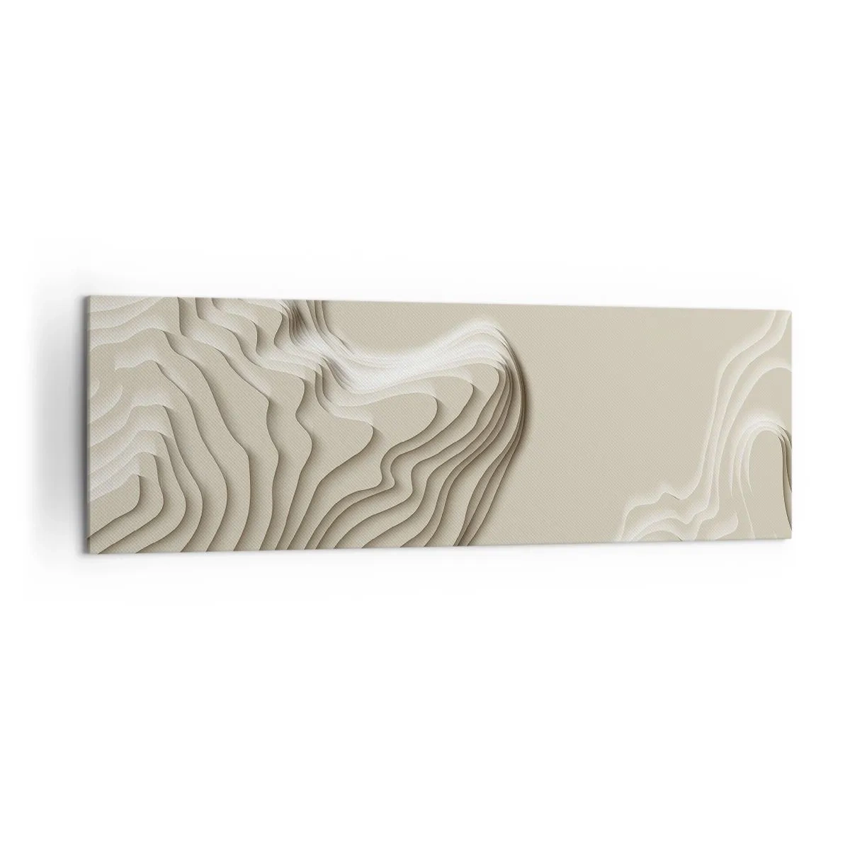 Bild auf Leinwand - Leinwandbild - Ein abstraktes Muster in Beigetönen mit linearer Wirkung. - 160x50cm - Topographie der Kunst - Moderne Wanddekoration für Wohnzimmer und Schlafzimmer ARTTOR