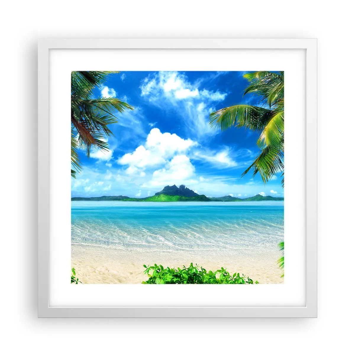 Poster in einem weißen Rahmen - Das Azurblau der Tropen - 40x40 cm
