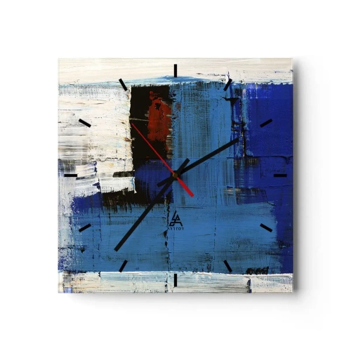 Wanduhr - Glasuhr - Geheimnis ist blau - 40x40 cm