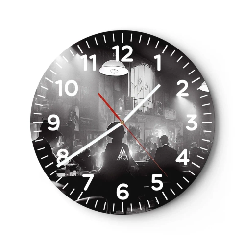 Wanduhr - Glasuhr - In Jazz-Atmosphäre - 40x40 cm