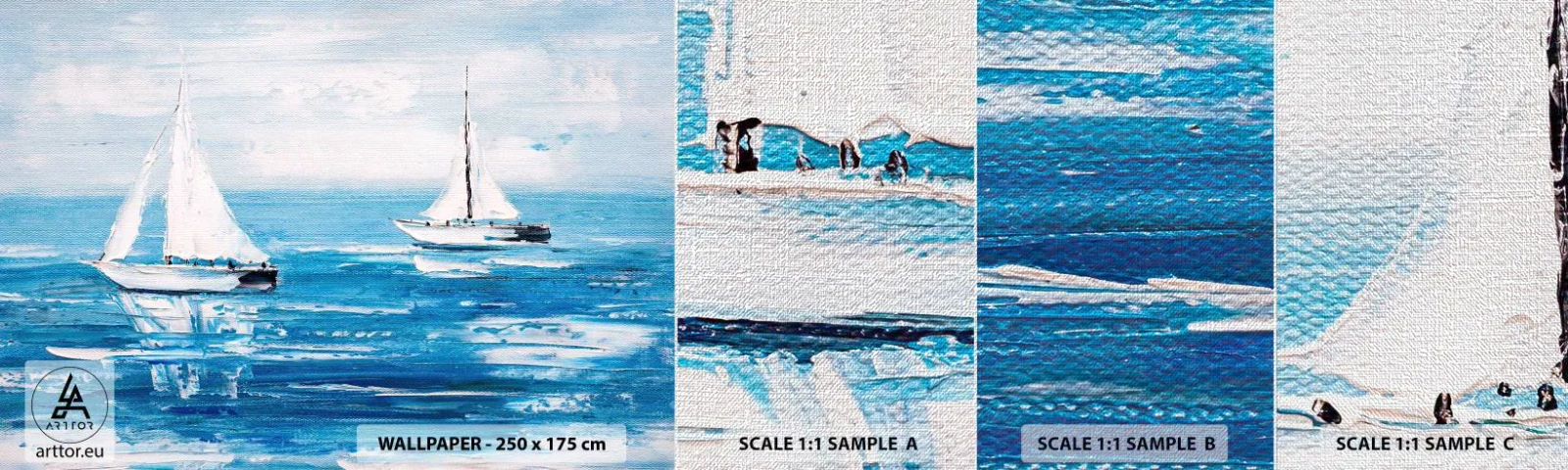 Fototapeten Muster Premium Canvas - Mit Freund an der Seite - Landschaft, Segelboote, Nautisch - 100x30 cm