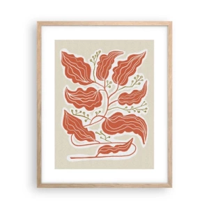 Poster in einem Rahmen aus heller Eiche - Im Folkstil und korallenartig - 40x50 cm