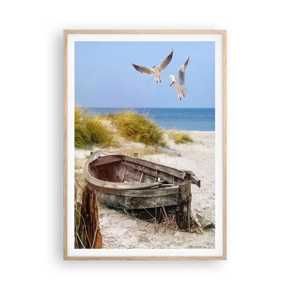 Poster in einem Rahmen aus heller Eiche - In Wind gebadet - 70x100 cm