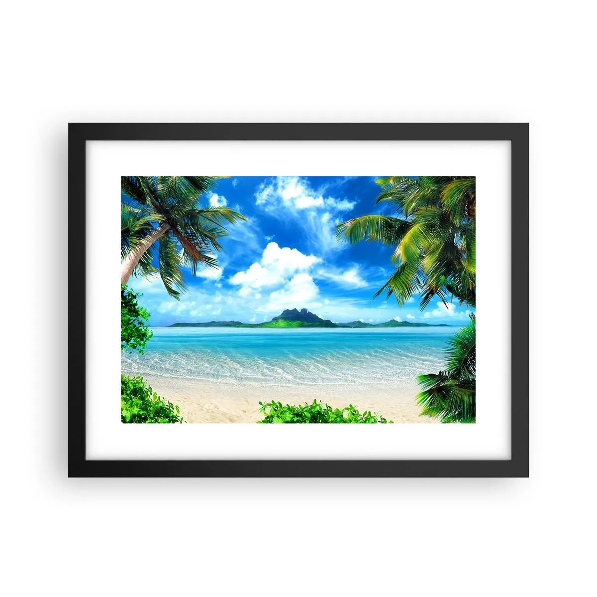 Poster in einem schwarzem Rahmen - Das Azurblau der Tropen - 40x30 cm