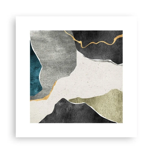 Poster - Mosaikkomposition mit Goldfaden - 30x30 cm