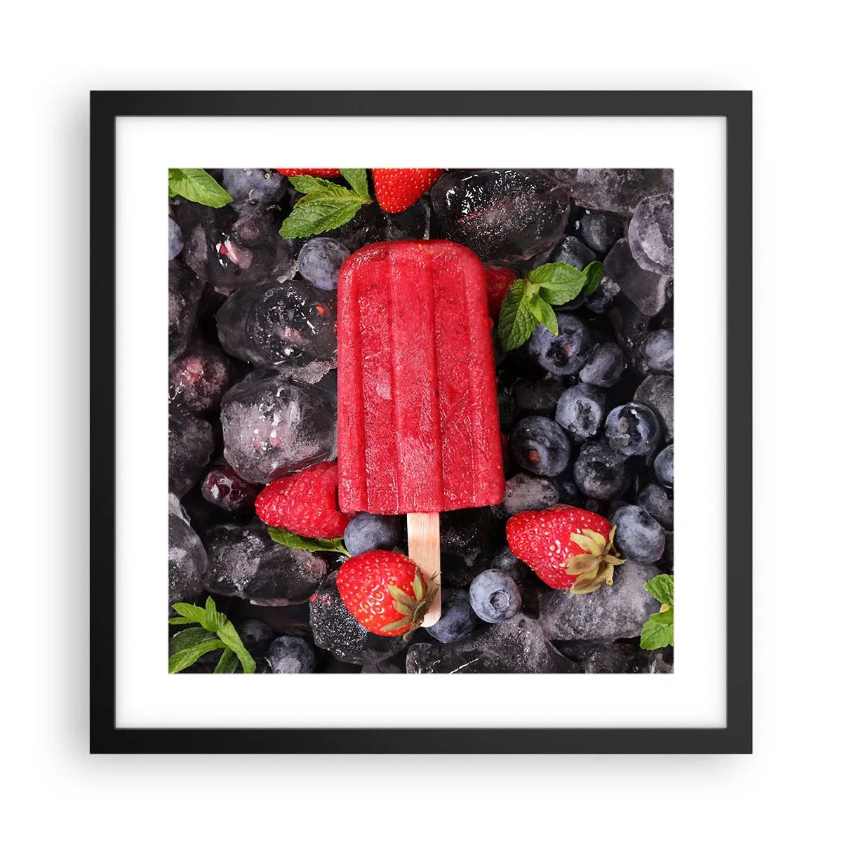 Poster in einem schwarzem Rahmen - So schmeckt der heiße Sommer - 40x40 cm
