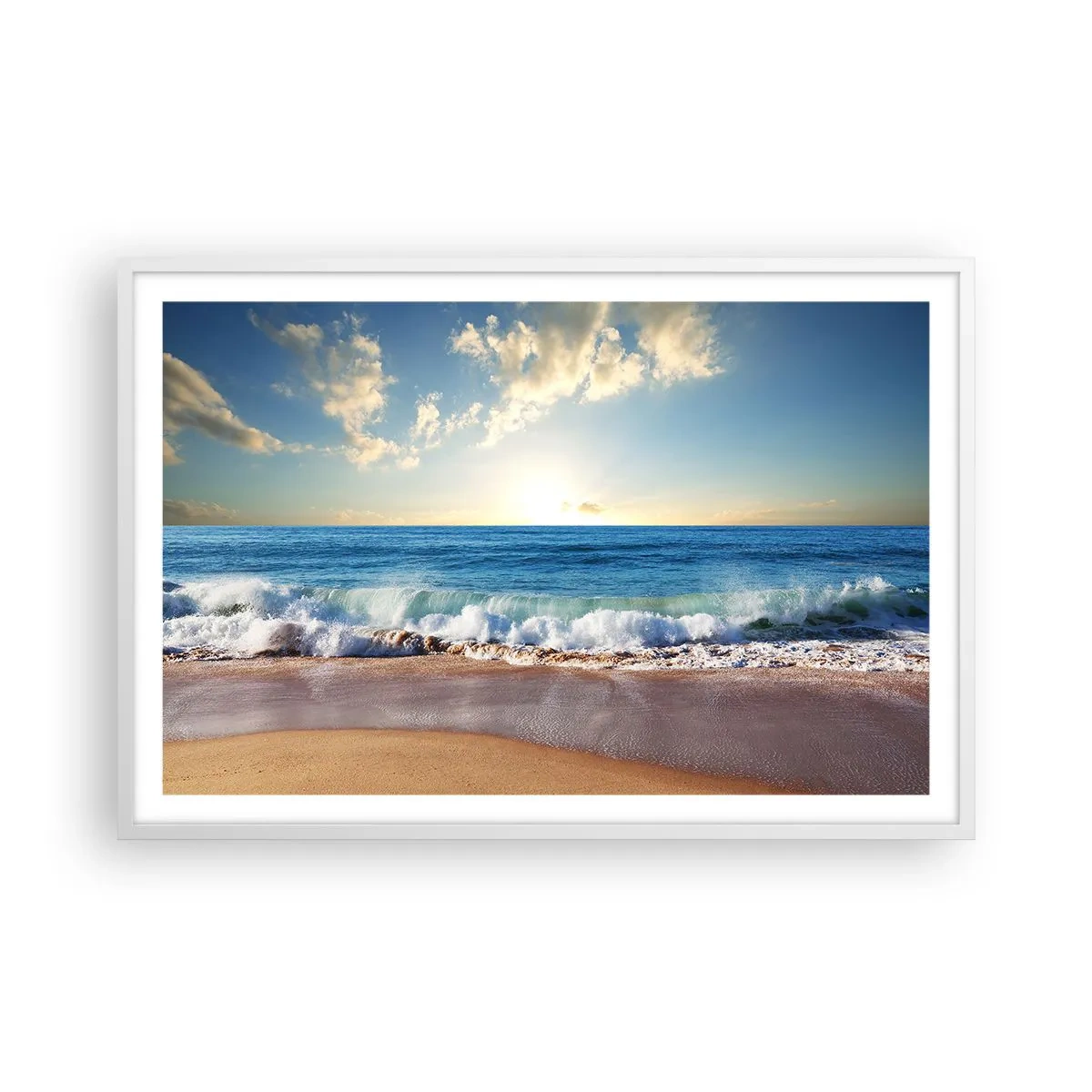 Poster in einem weißen Rahmen - Bewegung und Stille zugleich - 91x61 cm