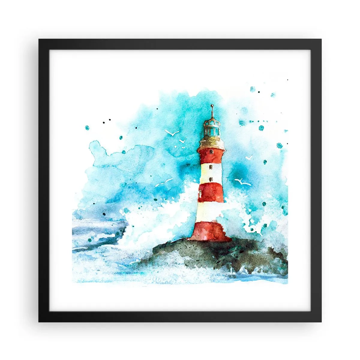 Poster in einem schwarzem Rahmen - Einheit der Elemente - 40x40 cm