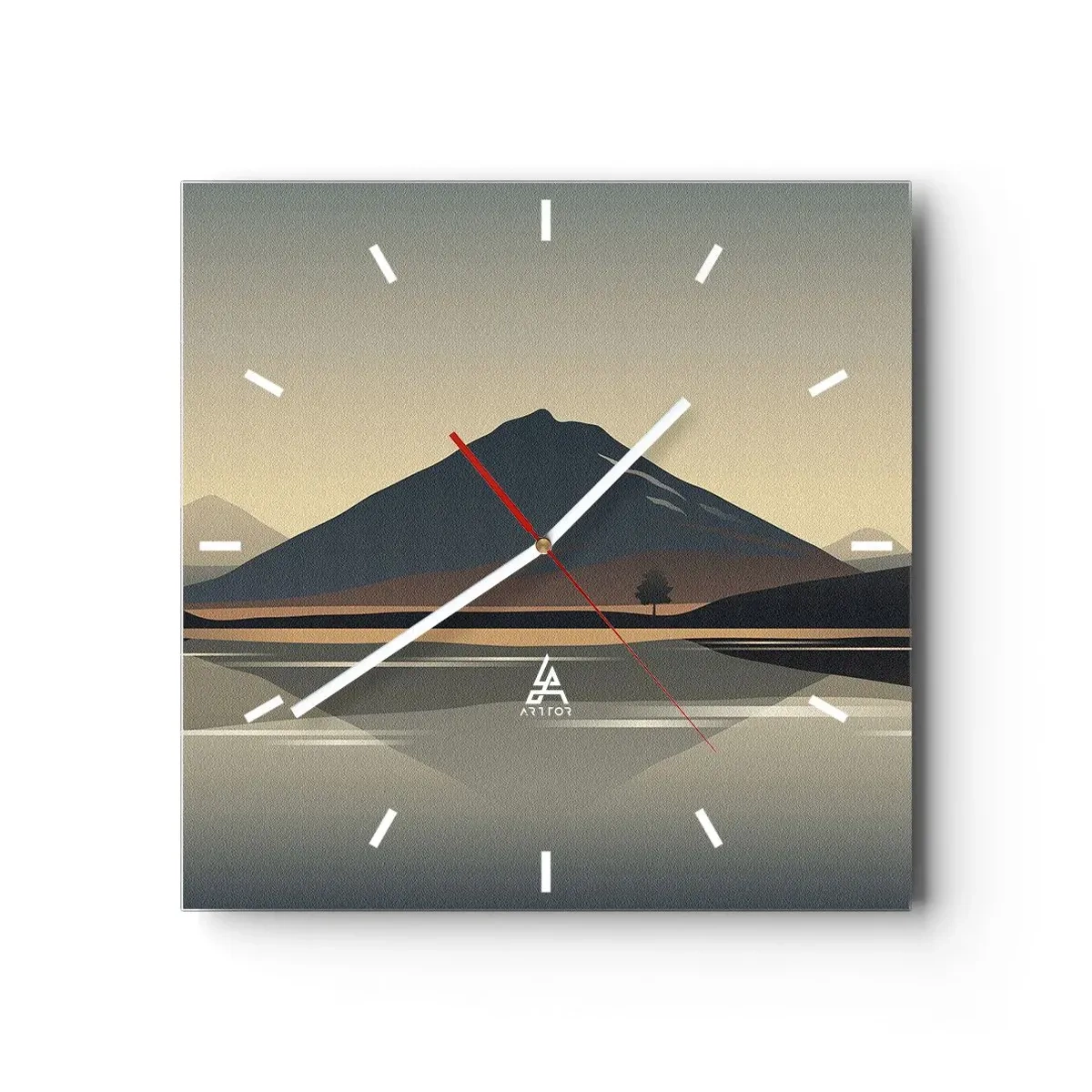 Wanduhr - Glasuhr - Spiegelreflexion - 40x40 cm
