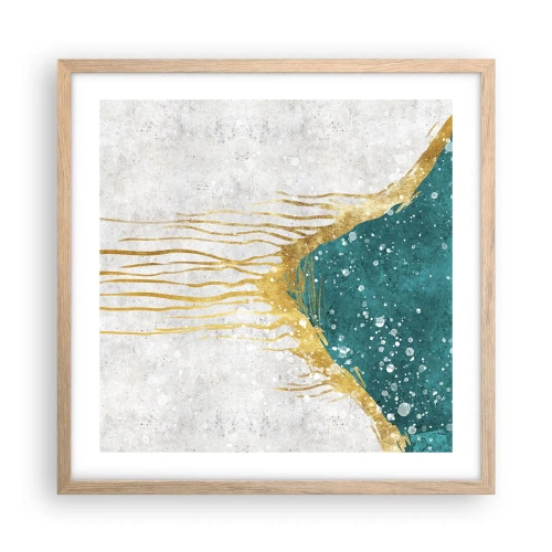 Poster in einem Rahmen aus heller Eiche - Goldene Flut - 50x50 cm