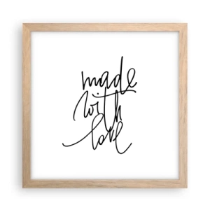 Poster in einem Rahmen aus heller Eiche - Die beste Marke - 30x30 cm