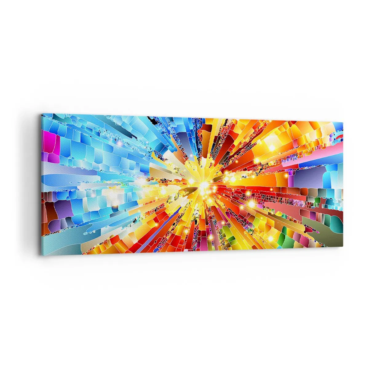 Bild auf Leinwand - Leinwandbild - Eine dynamische Explosion aus Farbe und Licht - 120x50cm - In Medienauflösung - Moderne Wanddekoration für Wohnzimmer und Schlafzimmer ARTTOR