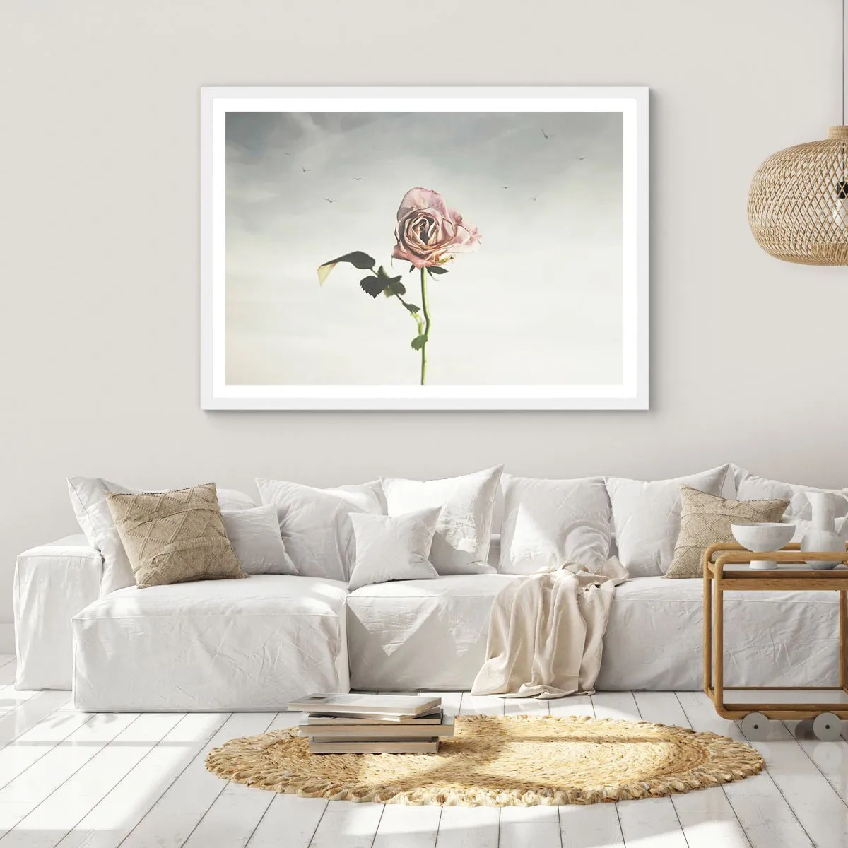 Poster in einem weißen Rahmen - Begrüßung des Frühlings - 50x40 cm