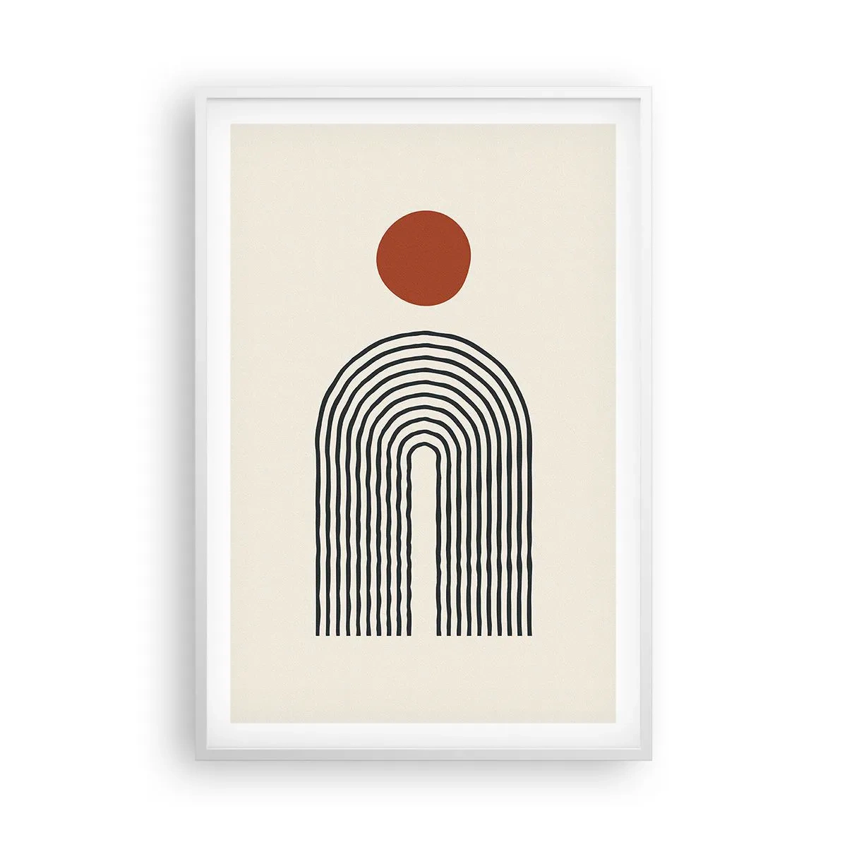 Poster in einem weißen Rahmen - Magnetismus von Formen und Farben - 61x91 cm