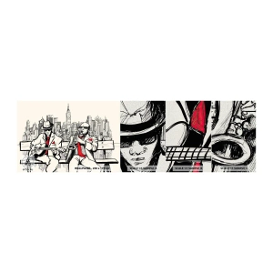 Fototapeten Muster Premium Canvas - New Yorker Improvisation - Musik, Jazz, New York - 100x30 cm
