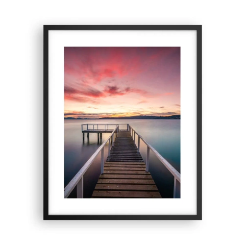 Poster in einem schwarzem Rahmen - Die sanfte Flamme des Abends - 40x50 cm