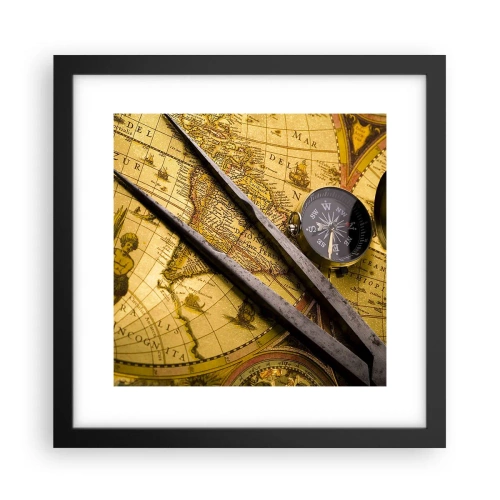 Poster in einem schwarzem Rahmen - Wo sind diese Schätze? - 30x30 cm